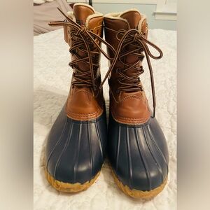JBU Brown and Blue Winter Rain Boots